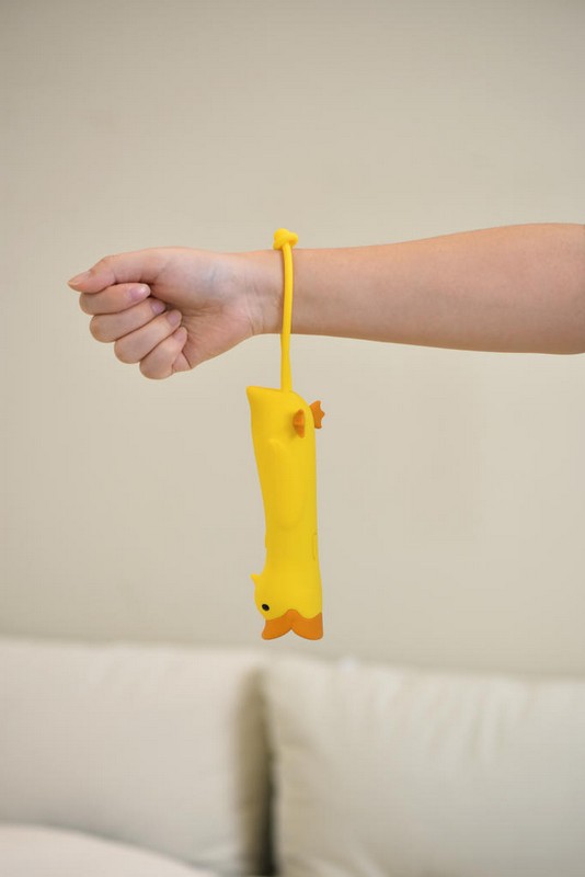 Torcia a forma di anatra in silicone ricaricabile con USB incluso, con luce fissa e intermittente, per un'idea regalo simpatica e originale